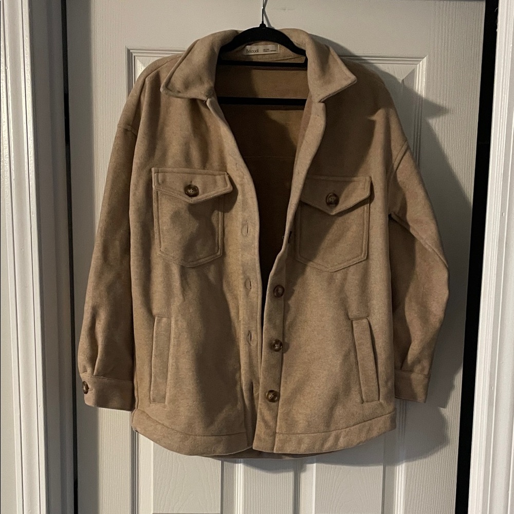Stylish Beige Shirt Jacket for Women